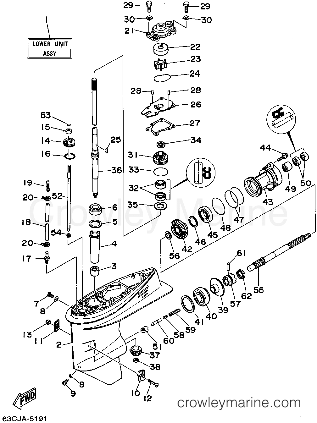 Yamaha Motors F50TLHT - LOWER CASING DRIVE 1