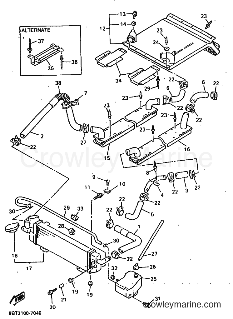 1997 Snowmobile VX800ST - VX800ST (8BT3) [020] - RADIATOR & HOSE