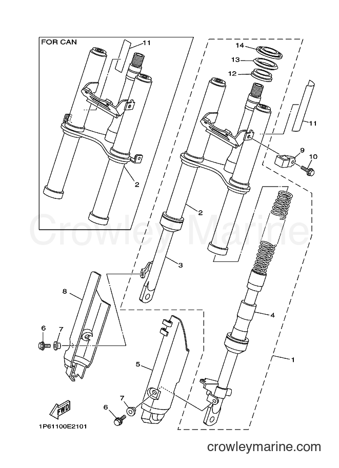 2006 Dirt Bike TT-R50E - TT-R50E (1P62) [010] - FRONT FORK