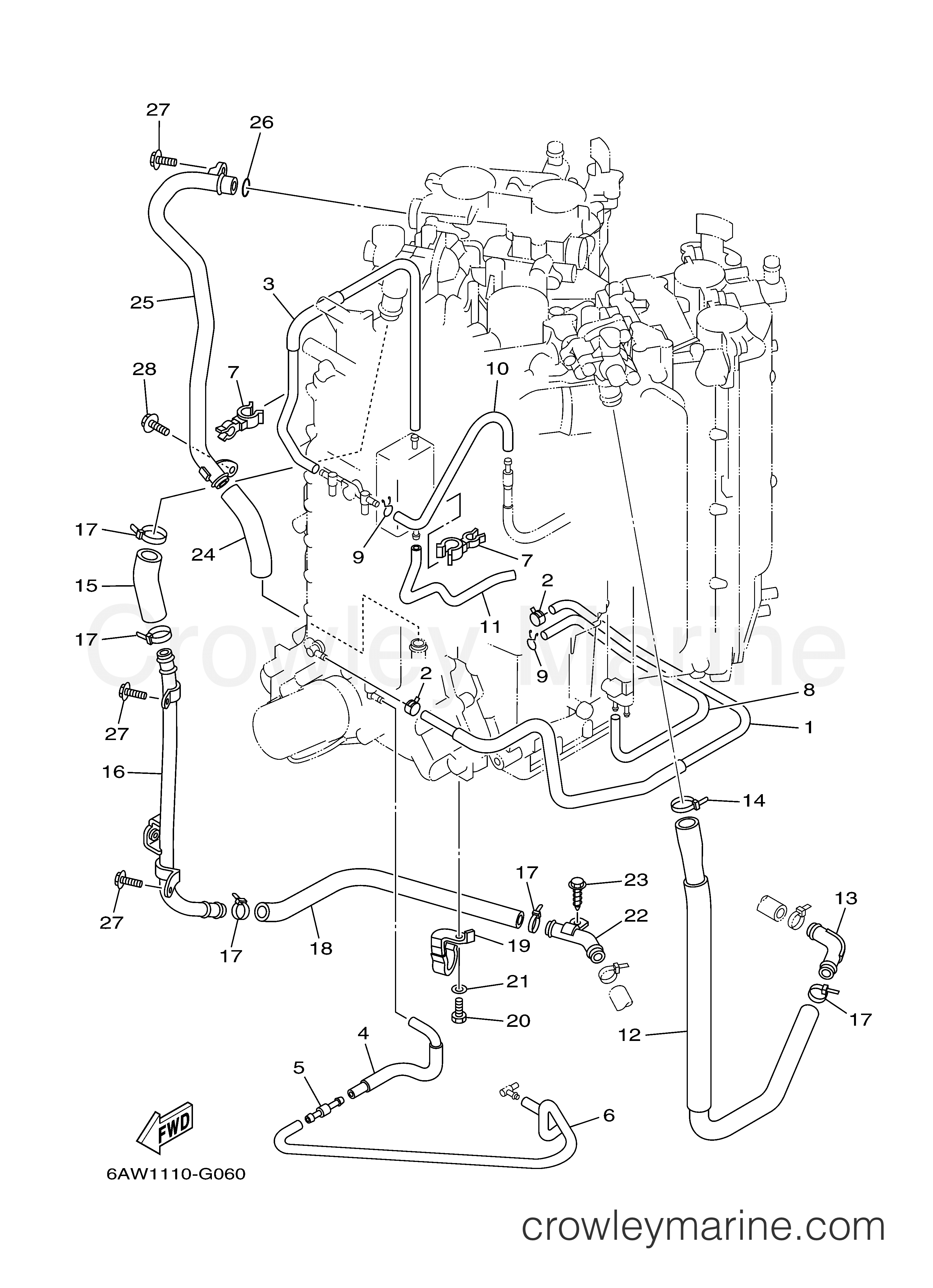 Yamaha Motors F350TUR - CYLINDER CRANKCASE 4