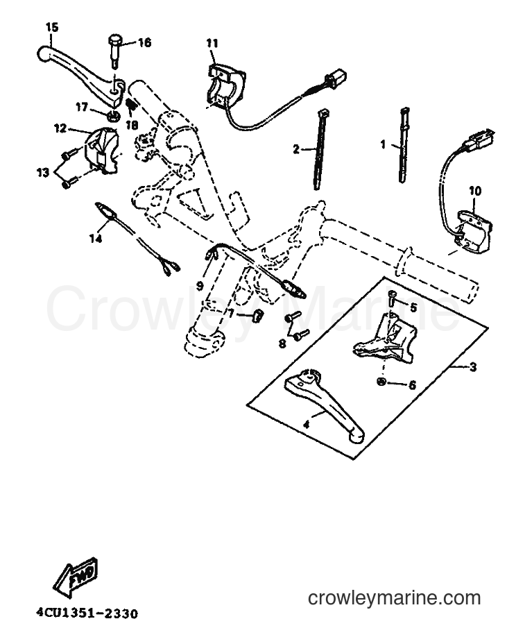 1993 Scooter YE50 - YE50 (4FX1) [999] - HANDLE SWITCH & LEVER