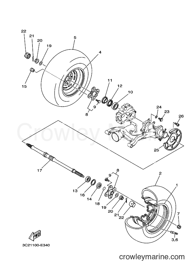 2008 ATV YFM450FAS - YFM450FAS (3C2B) [010] - REAR WHEEL