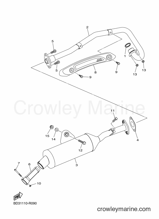 2016 ATV YFM90R - YFM90R (BD33) [010] - EXHAUST