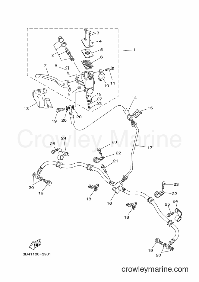 Yamaha Motors YFM700FWAD (3B4E) [010] - FRONT MASTER CYLINDER