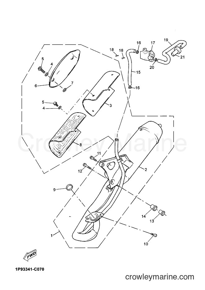2007 Scooter YN50M - YN50M (1P9H) [010] - EXHAUST