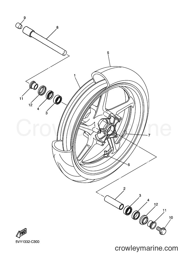 2006 Sport Bike YZF-R1 - YZF-R1 (5VYN) [010] - FRONT WHEEL