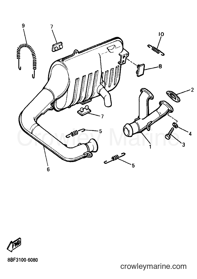 1996 Snowmobile PZ480 - PZ480 (8BF3) [010] - EXHAUST