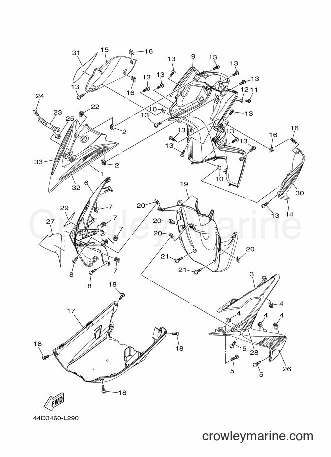 Yamaha Motors AL125C (44D3) [010] - LEG SHIELD