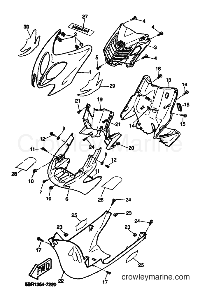 1999 Scooter YQ50 - YQ50 (5HE5) [010] - LEG SHIELD