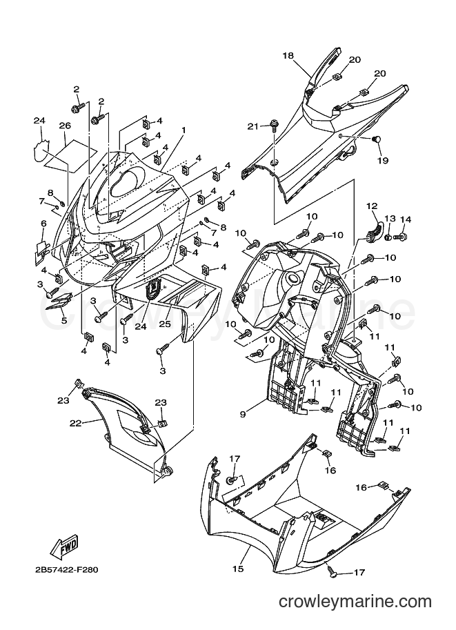 Yamaha Motors AT115C (2B57) [010] - LEG SHIELD