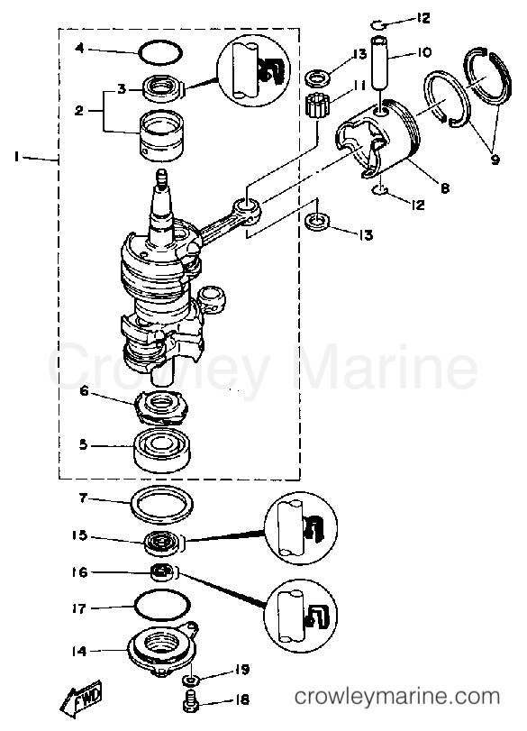 Yamaha Motors 25ESD - CRANK PISTON