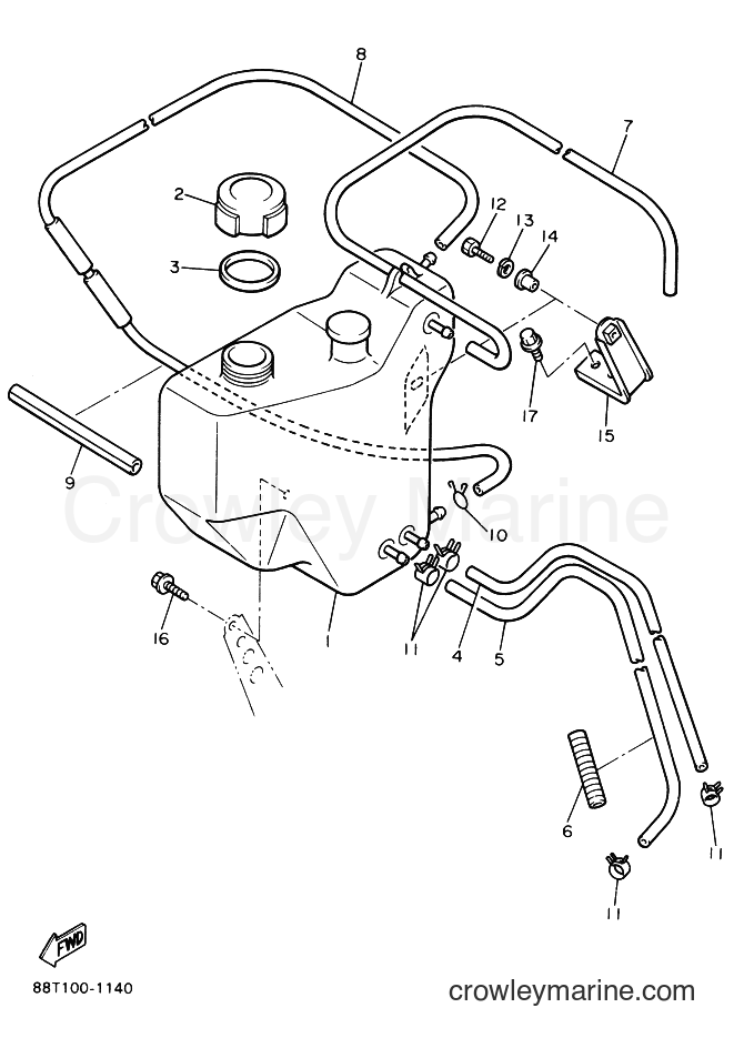 1992 Snowmobile VT480E - VT480E (89M1) [020] - OIL TANK