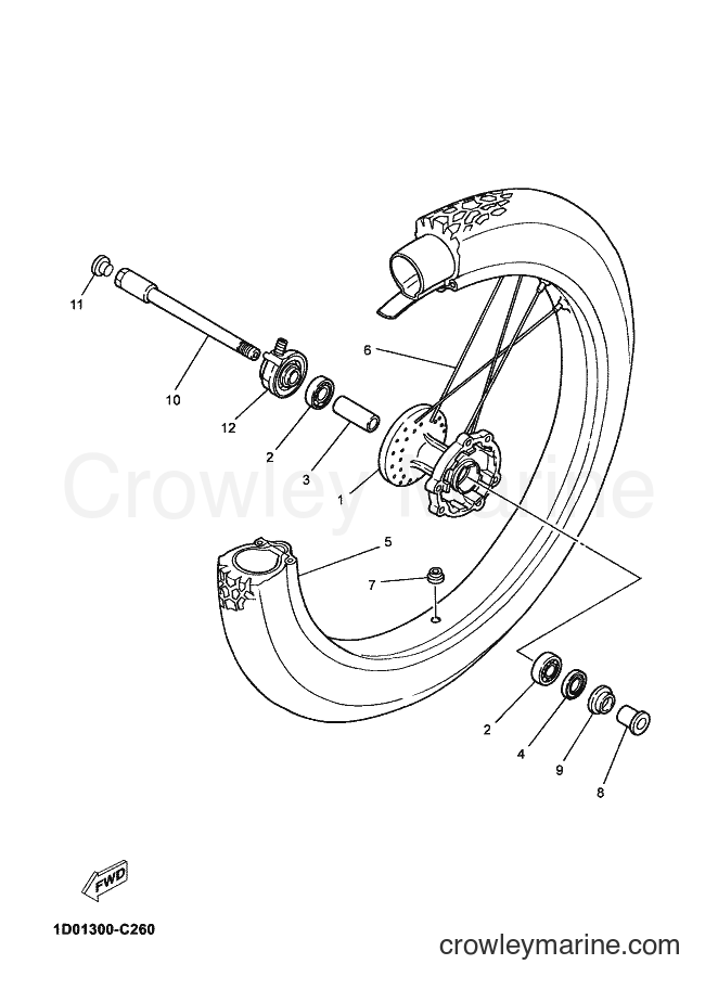 2004 Dirt Bike DT125RE - DT125RE (1D01) [080] - FRONT WHEEL