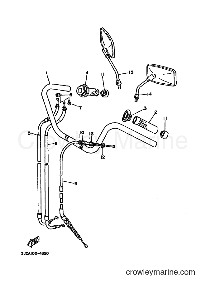 Yamaha Motors XV535 (3JCC) [010] - STEERING HANDLE & CABLE