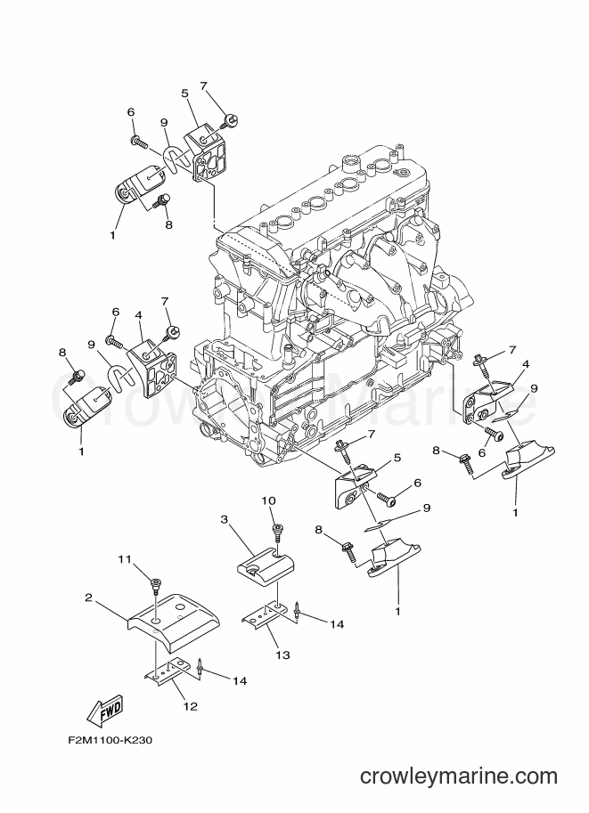 Yamaha Motors VX1800A-M (F2ME) [010] - ENGINE MOUNT
