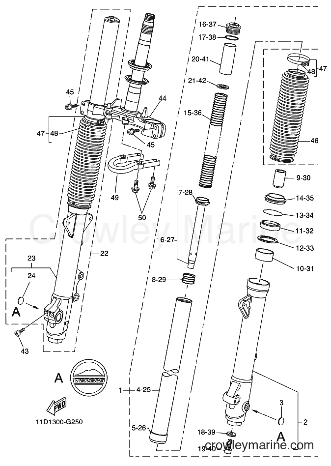 2009 Dirt Bike XT660Z - XT660Z (11D2) [030] - FRONT FORK
