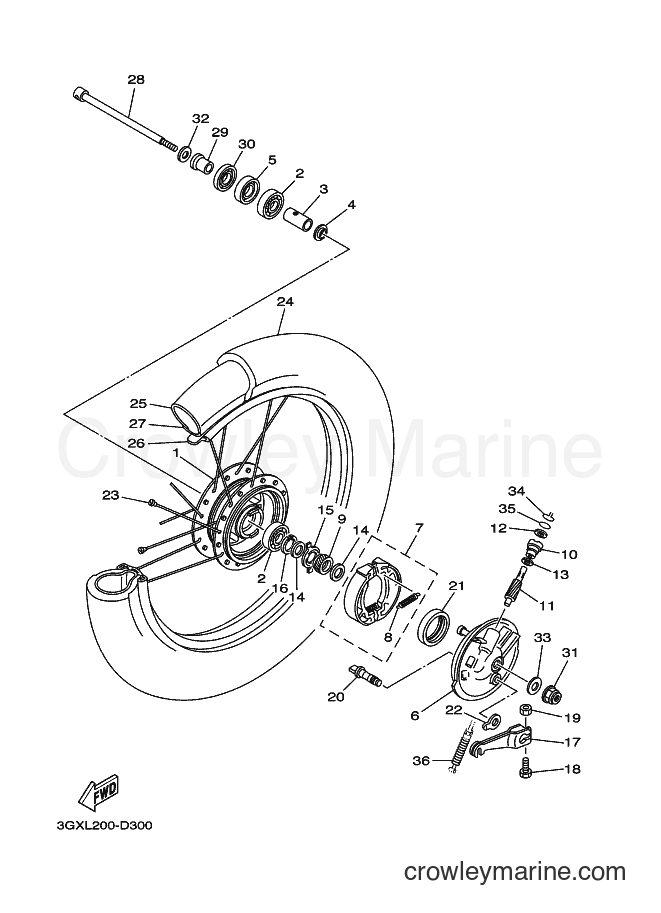 2005 Street Bike AG200F - AG200F (3GXM) [010] - FRONT WHEEL