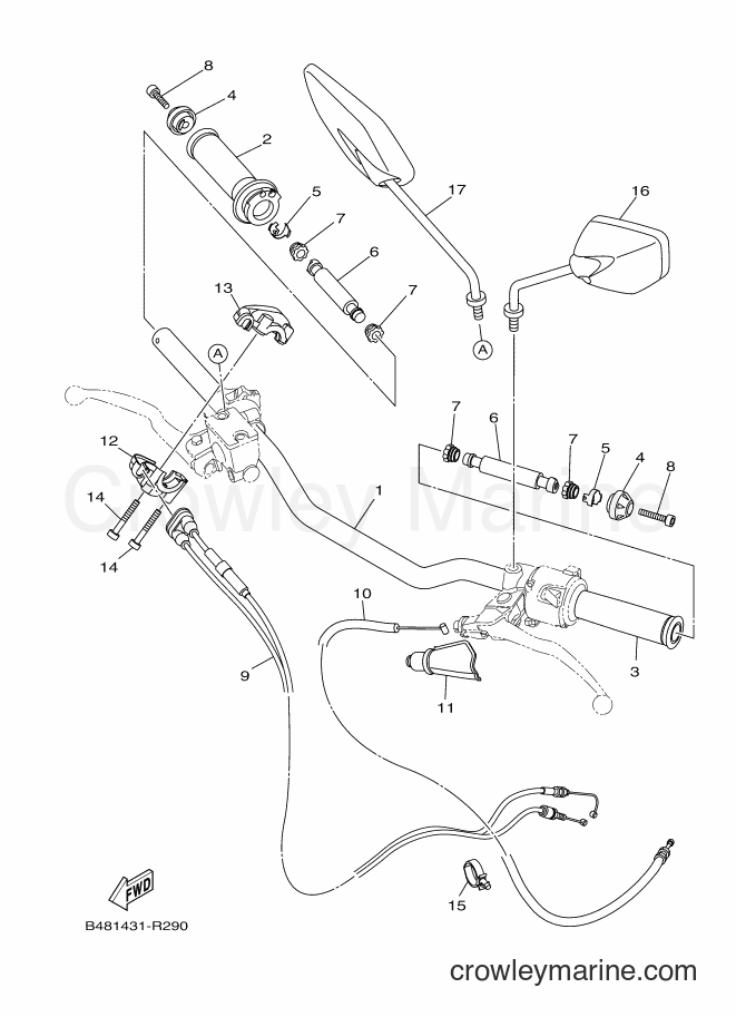 2017 Street Bike TFX150 - TFX150 (B482) [010] - STEERING HANDLE & CABLE