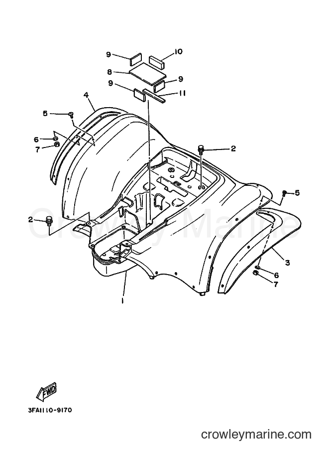 1989 ATV YFA1 - YFA1 (3FA2) [010] - REAR FENDER