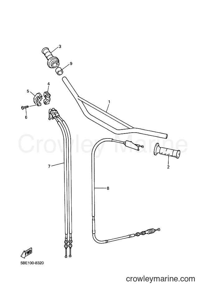 1998 Dirt Bike WR400F - WR400F (5BF2) [020] - STEERING HANDLE & CABLE