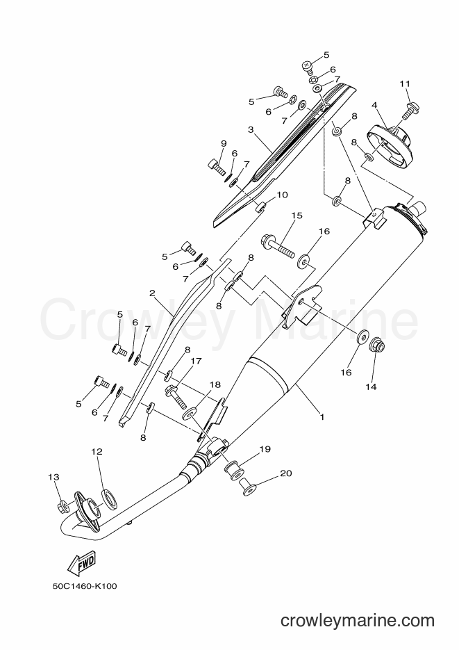 2013 Scooter T135HC - T135HC (50C5) [010] - EXHAUST