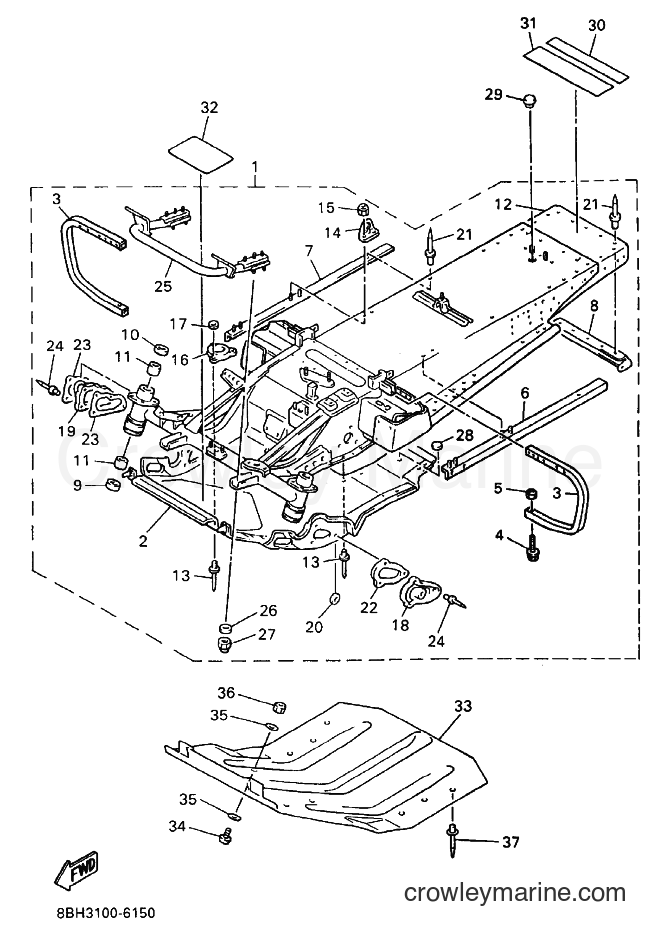 1997 Snowmobile PZ480LT - PZ480LT (8BH4) [040] - FRAME