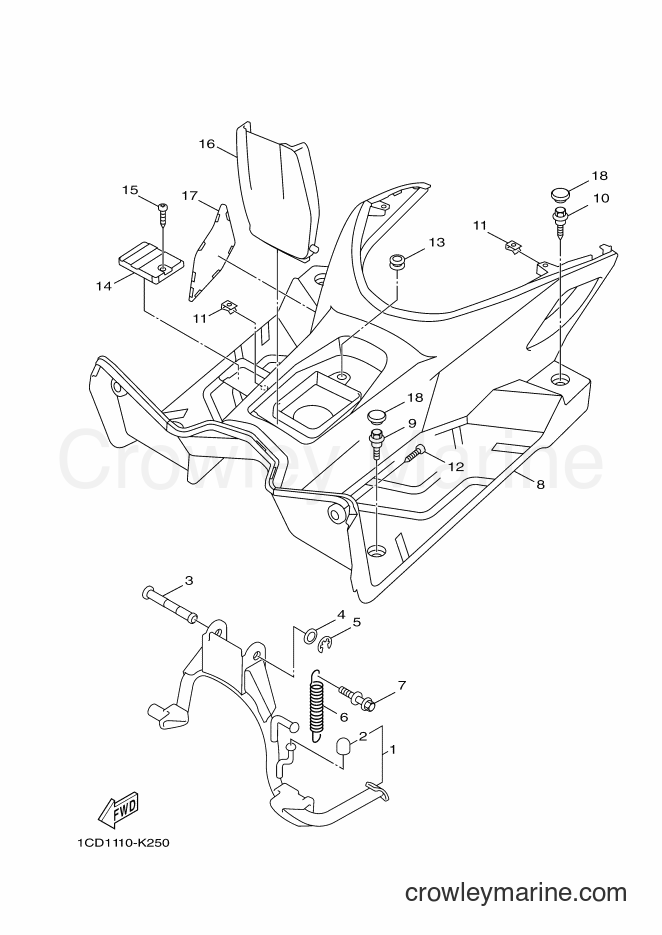 2012 Scooter YW50F - YW50F (1CD2) [010] - STAND & FOOTREST