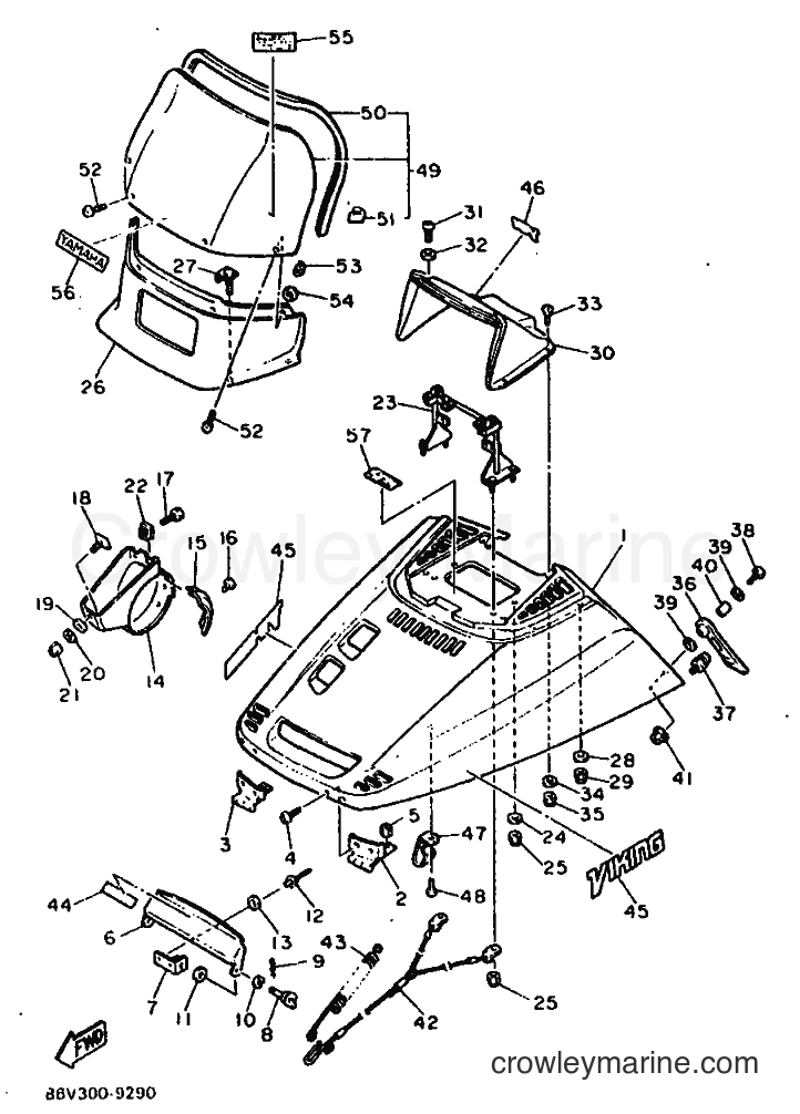 1990 Snowmobile VK540VP - VK540VP (86V2) [999] - SHROUD & WINDSHIELD