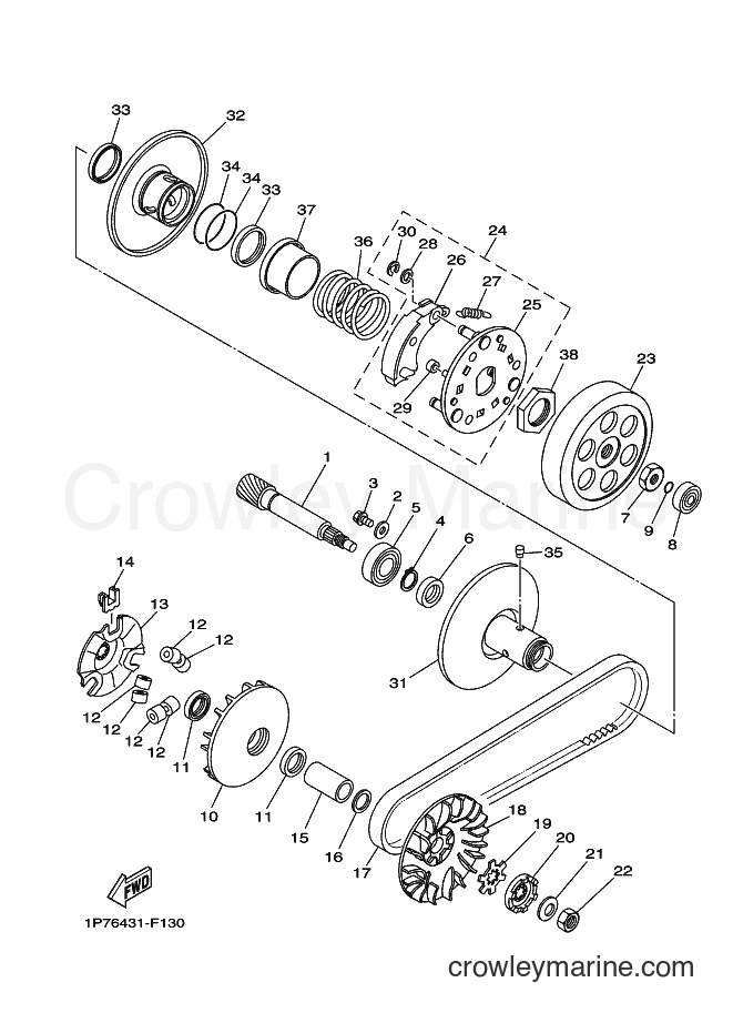 2007 Scooter AT115C - AT115C (1P76) [010] - CLUTCH