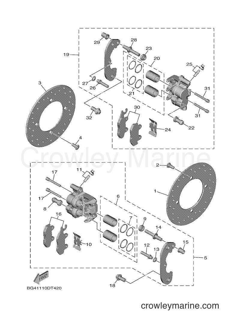 2019 ATV YXF850E - YXF850E (BG4G) [010] - REAR BRAKE CALIPER