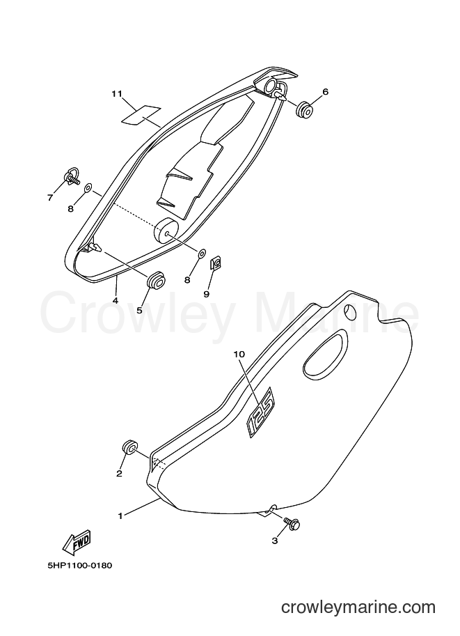 2000 Dirt Bike TT-R125 - TT-R125 (5HP1) [060] - SIDE COVER