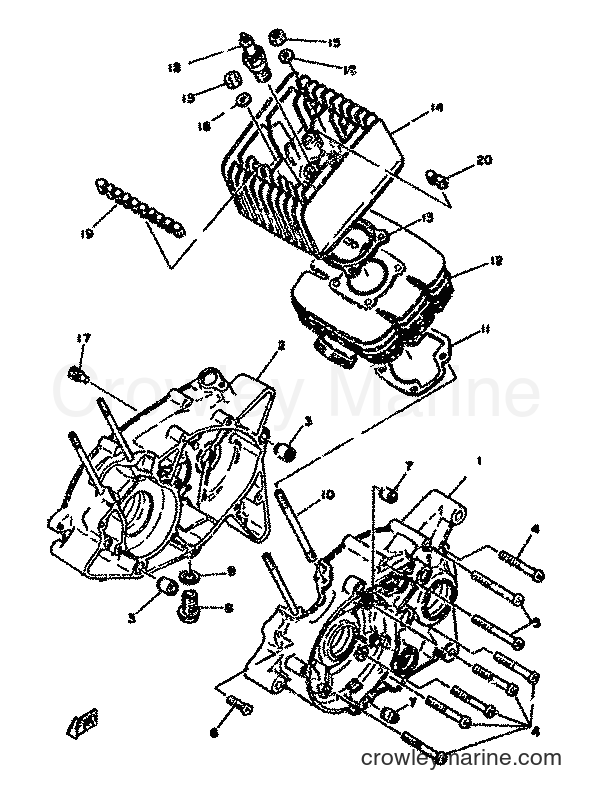 Yamaha Motors RD50M (2L4) [999] - CYLINDER & CRANKCASE