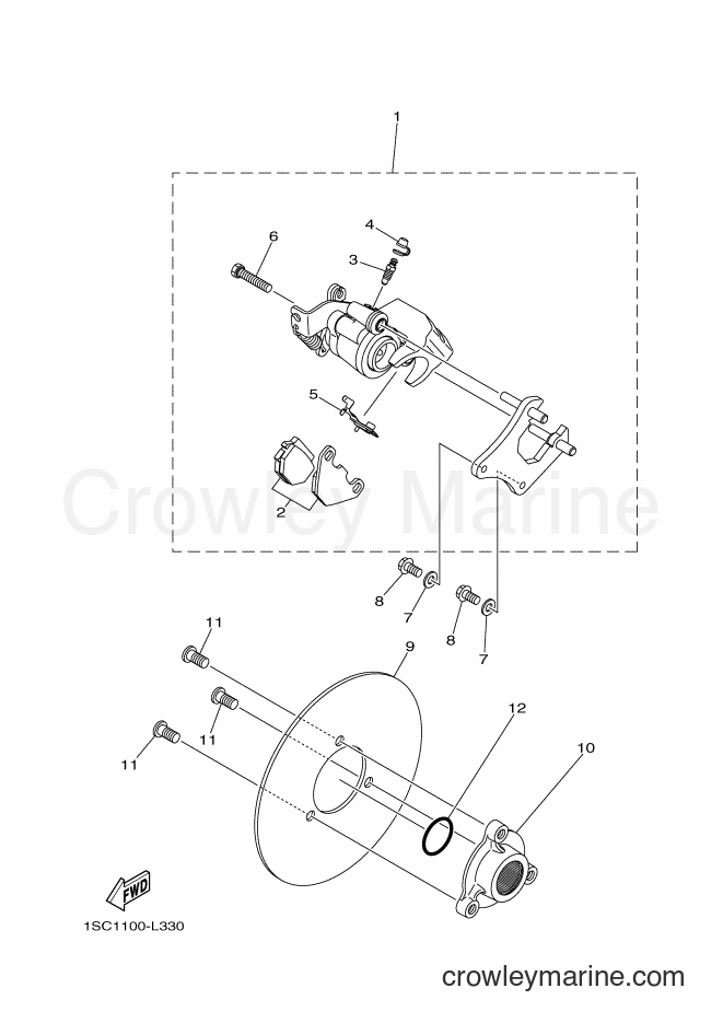 2012 ATV YFM300 - YFM300 (1SC2) [010] - REAR BRAKE CALIPER