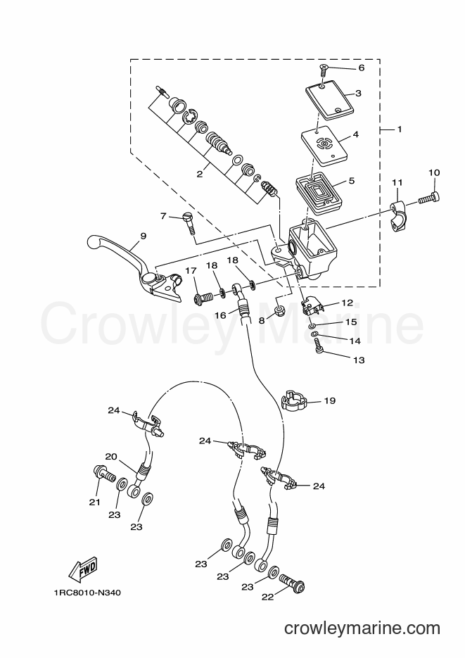 2014 Street Bike MT-09 - MT-09 (1RC8) [010] - FRONT MASTER CYLINDER