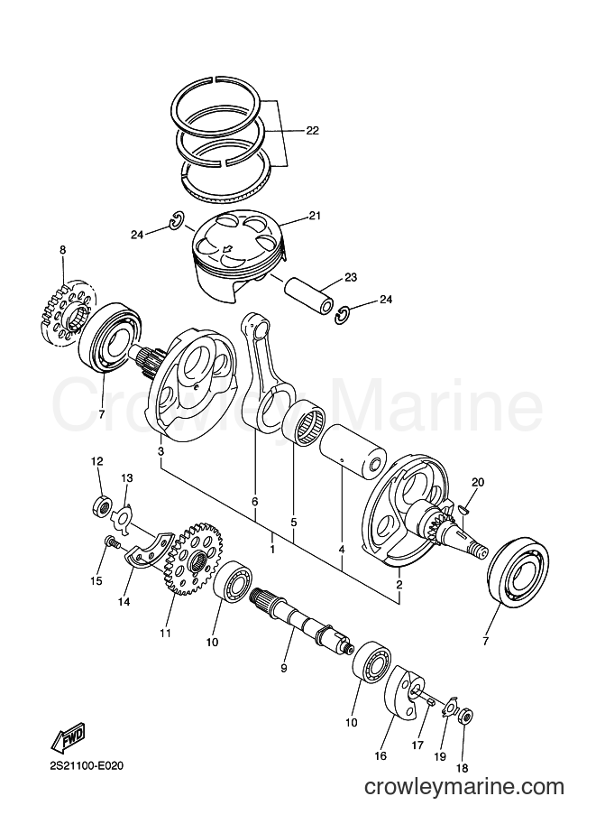 2006 Dirt Bike YZ450F - YZ450F (2S22) [010] - CRANKSHAFT & PISTON