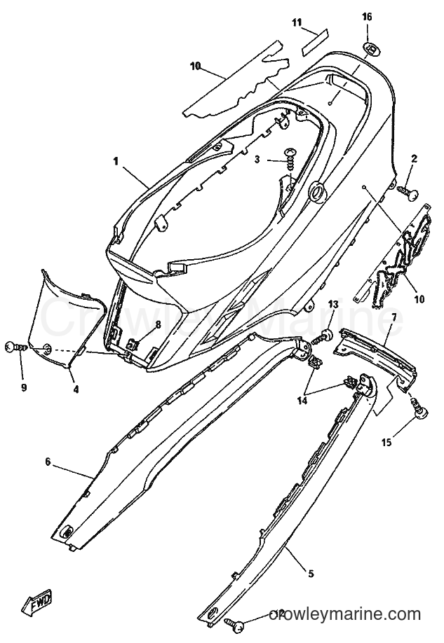 1996 Scooter YA50F - YA50F (4SN2) [999] - SIDE COVER