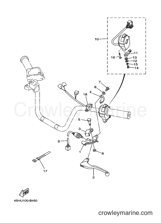 2003 ATV YFM400FW - YFM400FW (4SHU) [010] - HANDLE SWITCH & LEVER