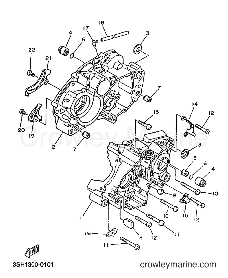 1991 Dirt Bike TDR125 - TDR125 (3SH2) [999] - CRANKCASE