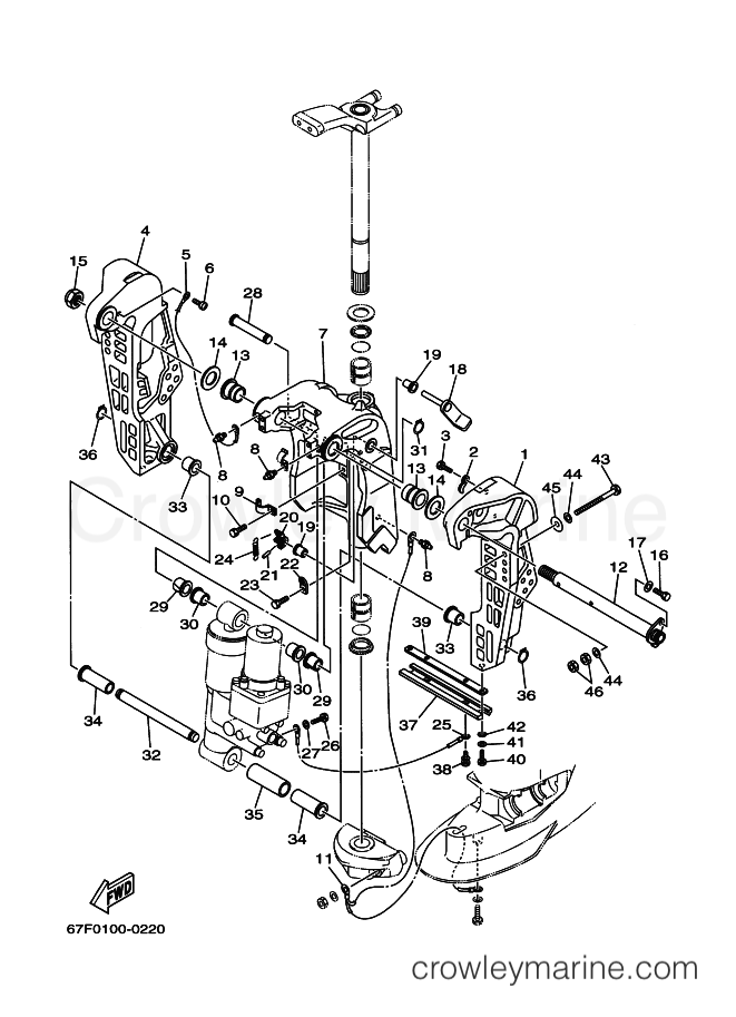 Yamaha Motors F80A (67G1) [040] - BRACKET 1