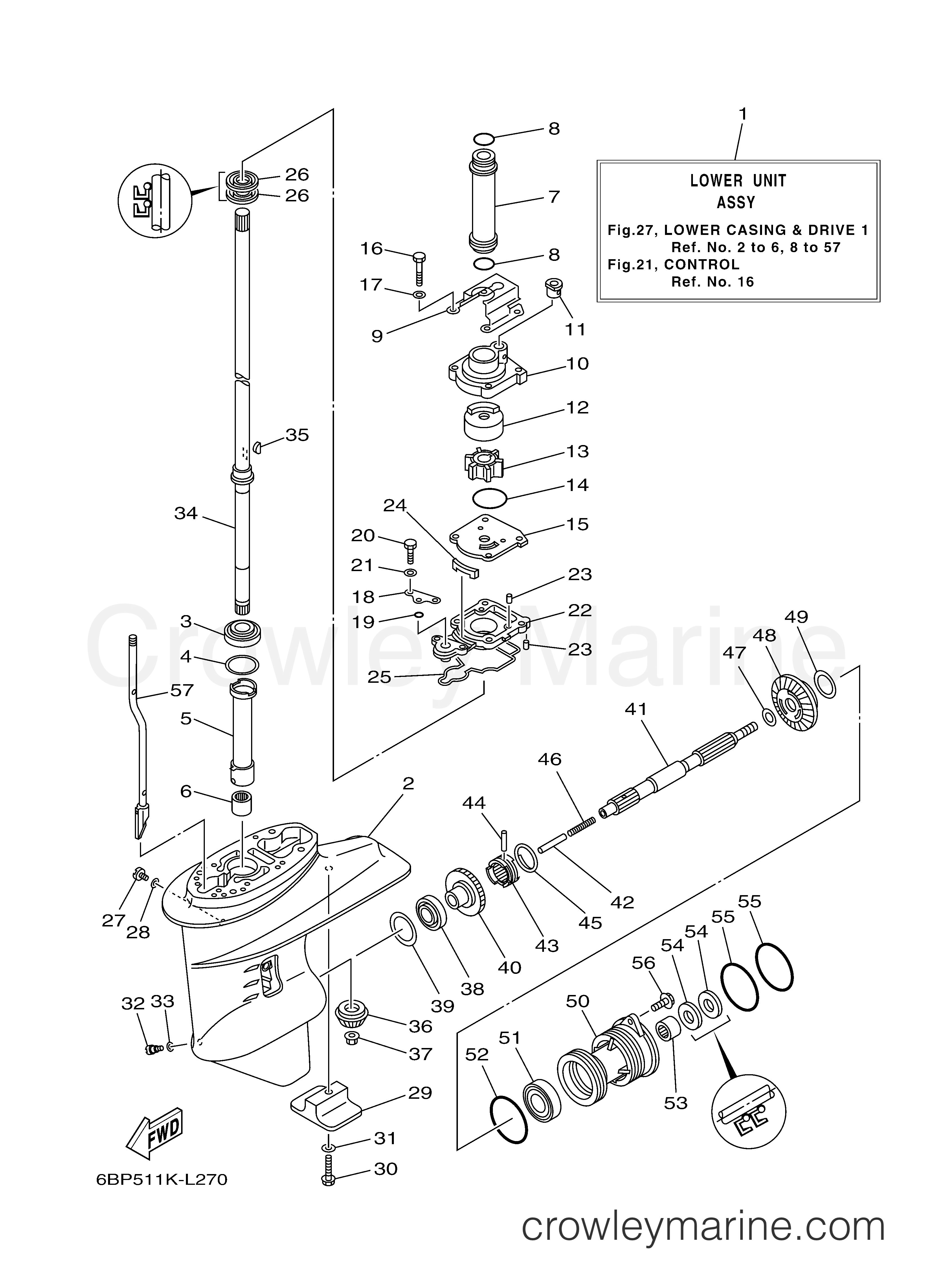 Yamaha Motors F25LEHB - LOWER CASING DRIVE 1