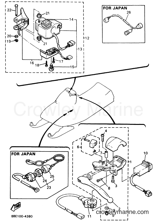 Yamaha Motors VK540E (8KA2) [020] - HANDLE SWITCH & LEVER