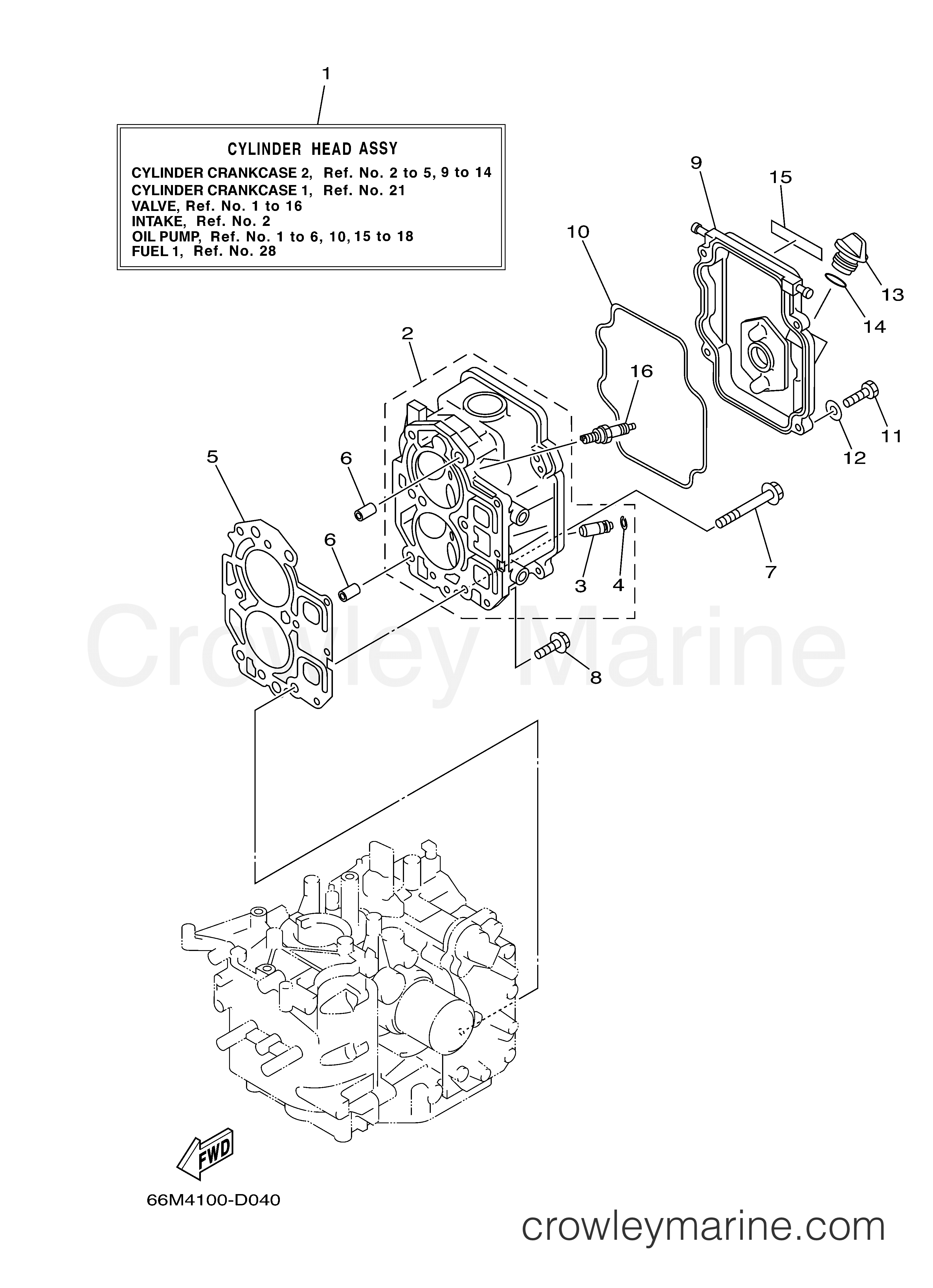 Yamaha Motors F9.9ELR2 - CYLINDER CRANKCASE 2