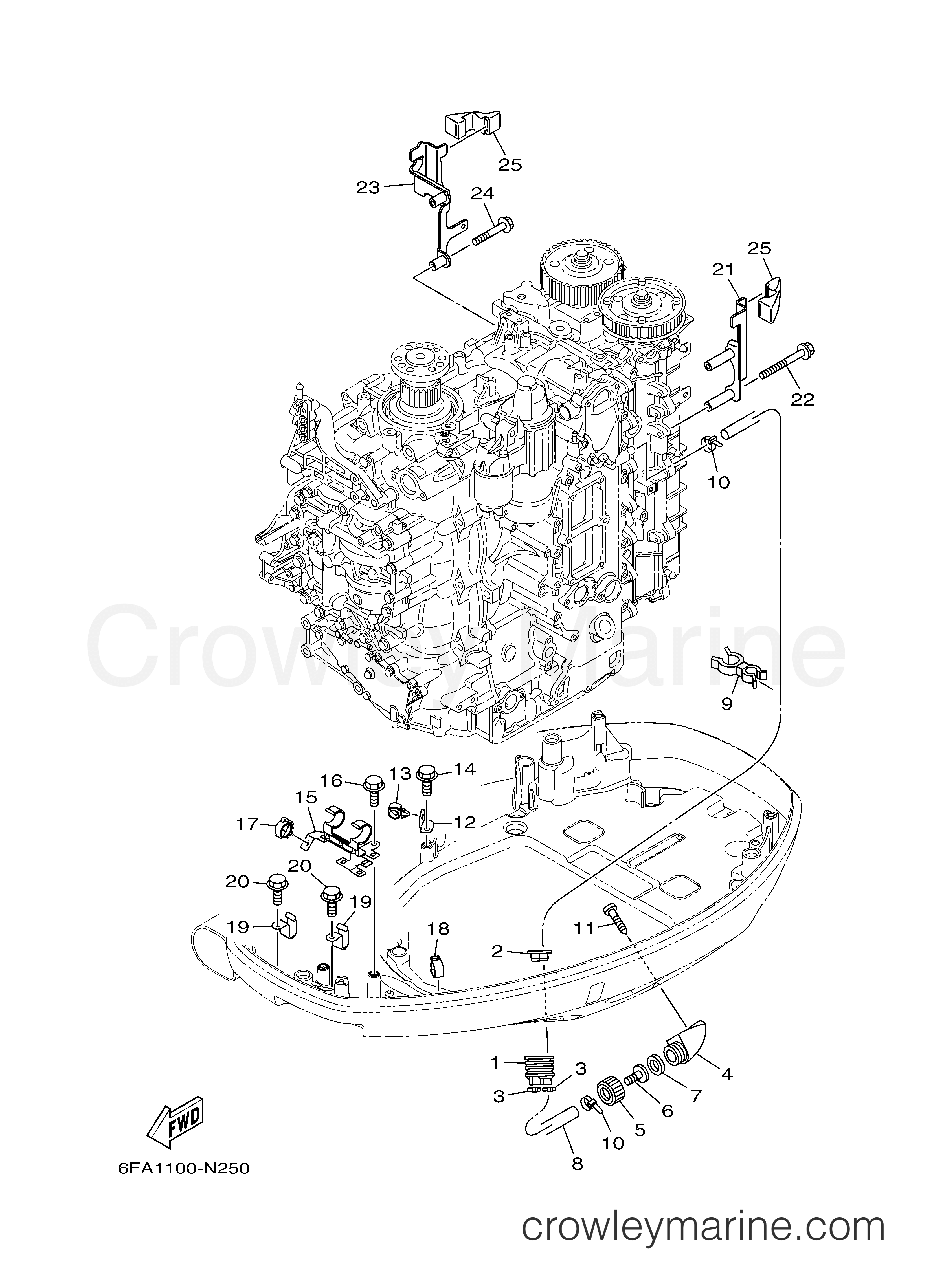Yamaha Motors F175LA - BOTTOM COWLING 3