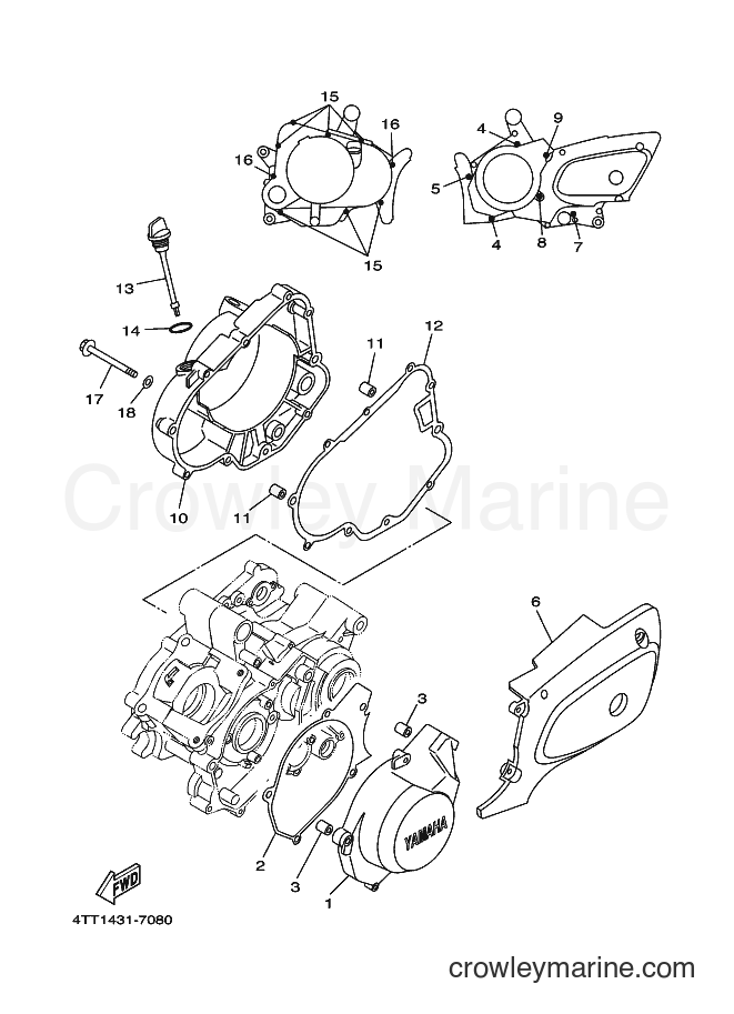 1999 Scooter JZ120F - JZ120F (4TT4) [010] - CRANKCASE COVER 1