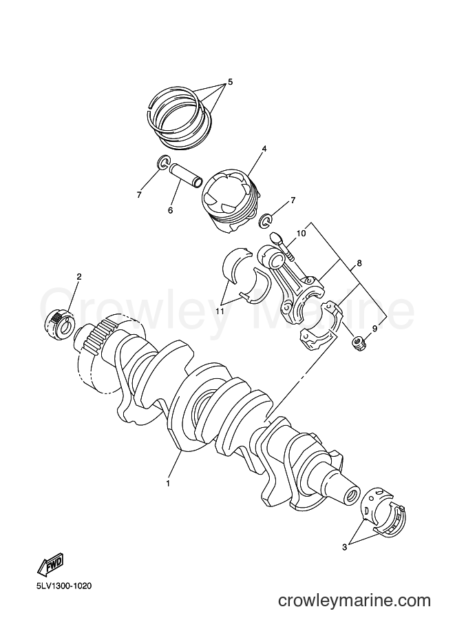 2005 Street Bike FZS1000 - FZS1000 (1C28) [040] - CRANKSHAFT & PISTON