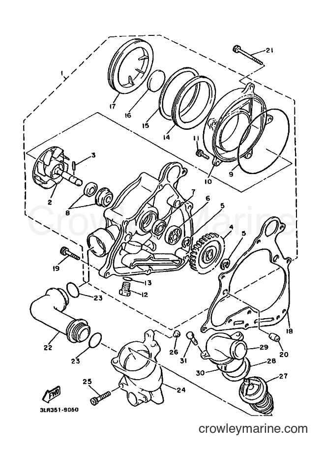 1998 Cruiser VMX12 - VMX12 (3JPU) [010] - WATER PUMP