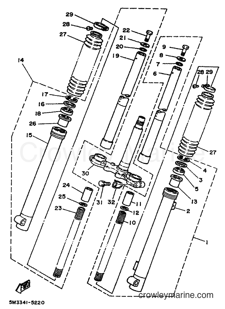 1992 Scooter DT50M - DT50M (4ET1) [999] - FRONT FORK