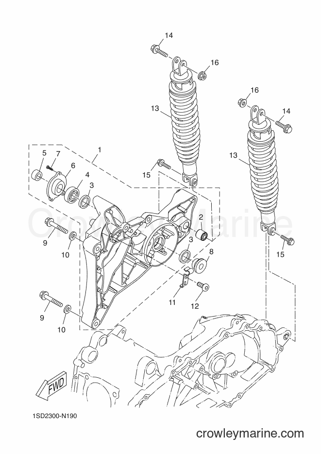 2014 Scooter YP400RA - YP400RA (1SD2) [010] - REAR ARM & SUSPENSION