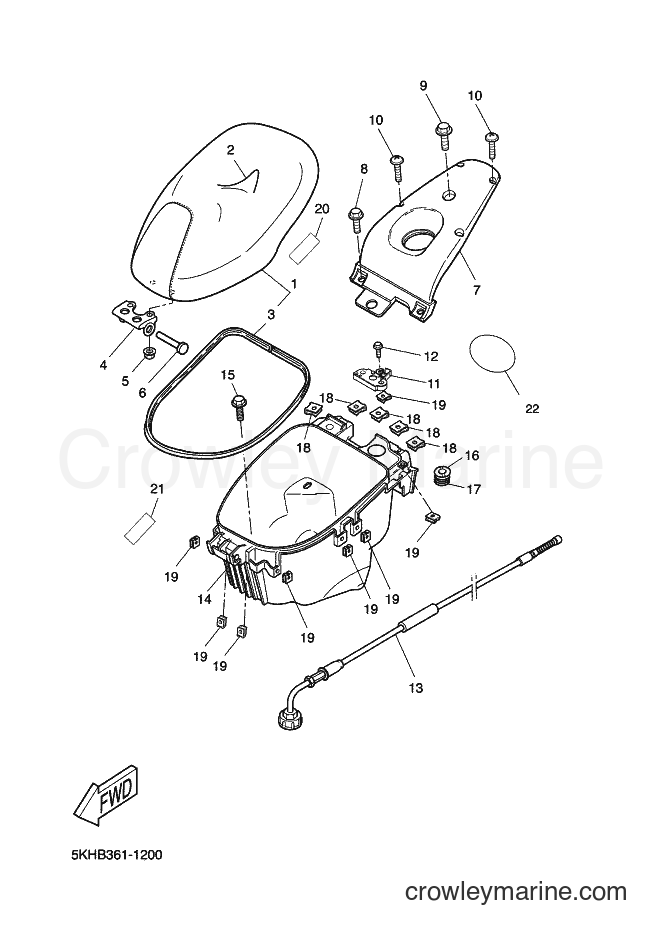 2001 Scooter YQ50L - YQ50L (5KHB) [010] - SEAT & CARRIER