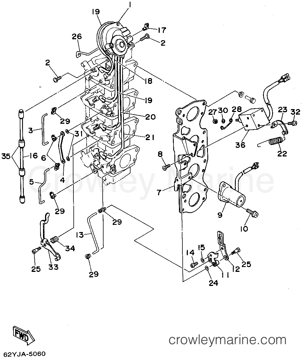 Yamaha Motors F50TLHT - CARBURETOR LINK